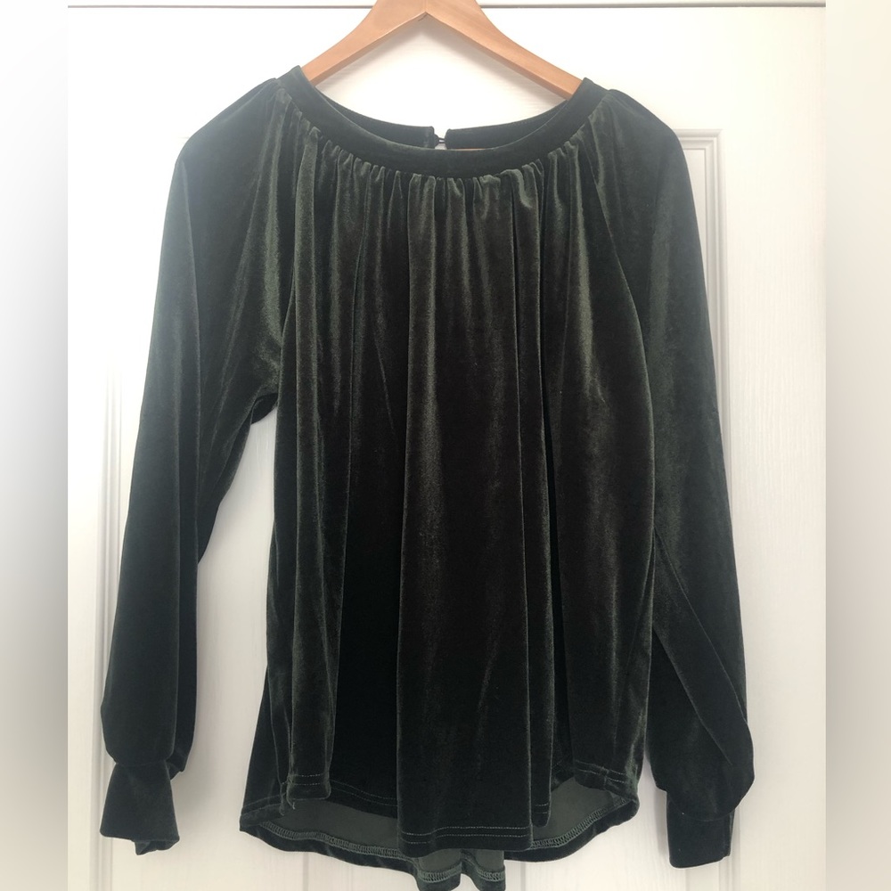 Chic Velvet Forest Blouse